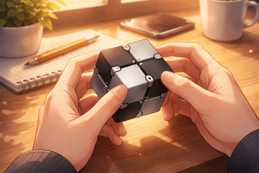 infinity cube dans les mains d'une personne qui l'utilise
