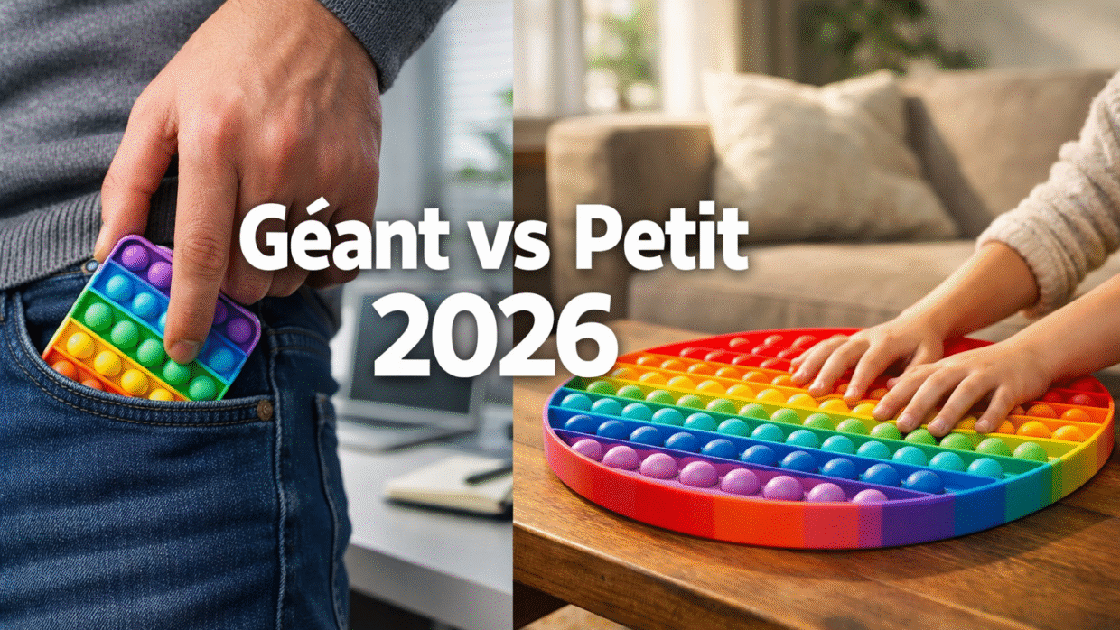 Pop It anti-stress géant vs petit comparaison 2026 usages